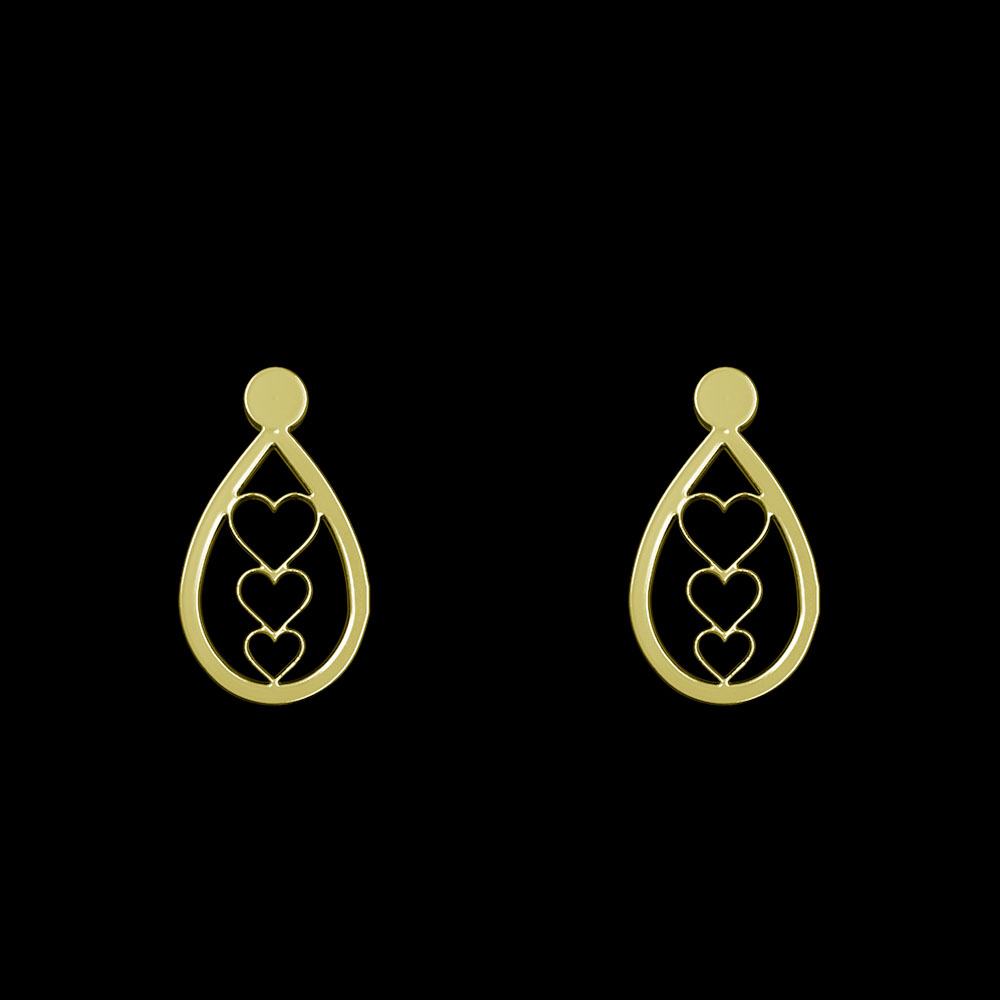 گوشواره طلا 18 عیار زنانه مدوپد مدل قلب کد GA1-10491