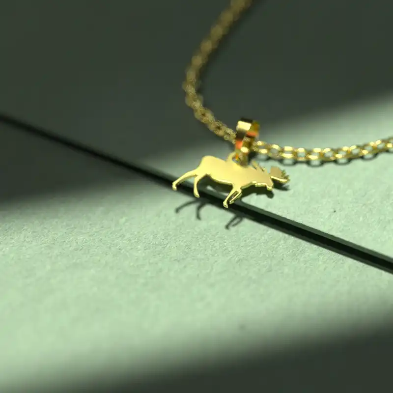 گردنبند طلا 18 عیار زنانه مدوپد مدل گوزن کد B3-1-1126