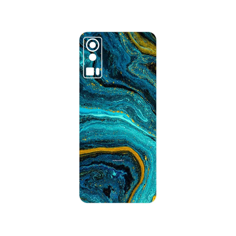 برچسب پوششی ماهوت مدل Turquoise marblewith golden streaks مناسب برای گوشی موبایل جی پلاس X20