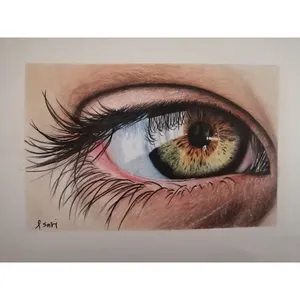 نقاشی مداد رنگی طرح چشم