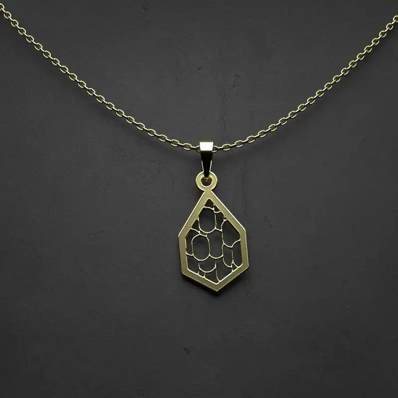 گردنبند طلا 18 عیار زنانه مدوپد مدل هندسی کد JJ2-1-1250