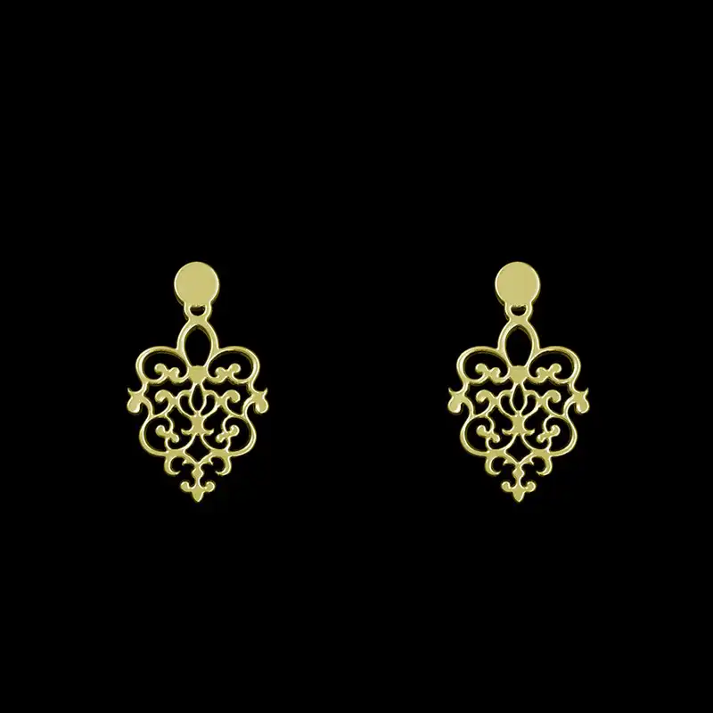گوشواره طلا 18 عیار زنانه مدوپد مدل هندسی کد GA1-15216