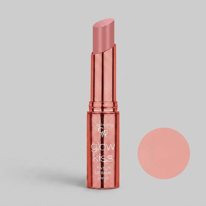 بالم لب تینت گلدن رز مدل TINTED شماره 01 بافت نرم و سبک، حاوی ویتامین E و عصاره، محافظت SPF 15، رطوبت‌رسانی قوی، ماندگاری بالا و نمای نسبتا براق