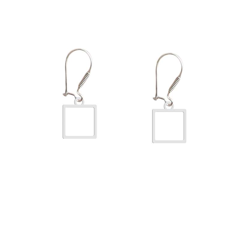 گوشواره نقره زنانه هایکا طرح مربع مدل n.ha 53