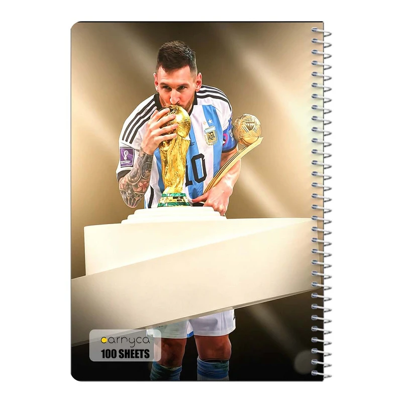 دفتر شطرنجی 100 برگ سیمی کارنیکا طرح مسی Messi کد 14962