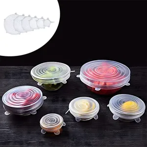 درپوش ظرف مدل سیلیکونی کد 1838 مجموعه 6 عددی