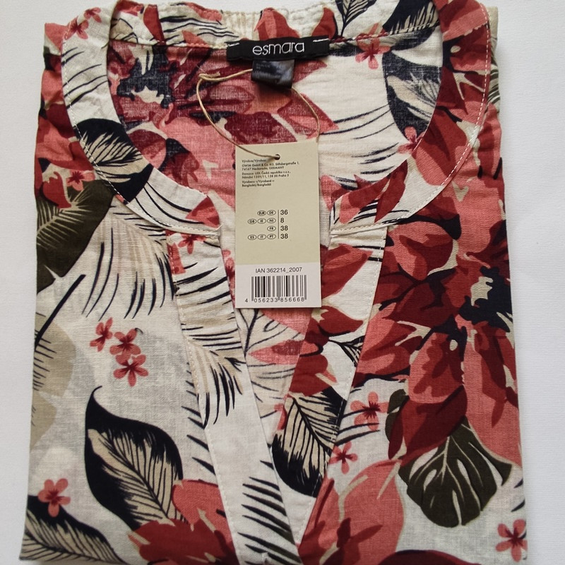 بلوز آستین کوتاه زنانه اسمارا مدل لینن کد 18404427