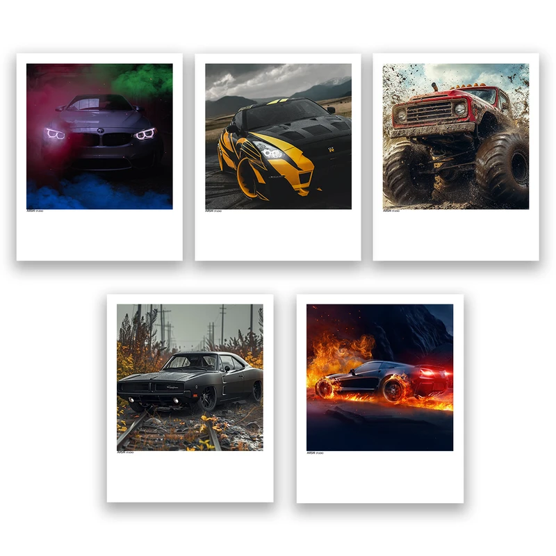 آویز تزیینی عرش مدل فانتزی ماشین کد Asa1168 مجموعه پنج عددی