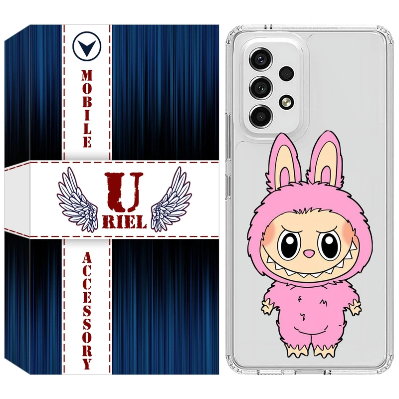 کاور یوریل قاب مدل Clear کد 129 طرح لبوبو Labubu مناسب برای گوشی موبایل سامسونگ Galaxy A72