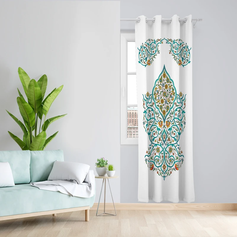 پرده طرح سنتی مدل مخمل پانچی کد  L136 Z سایز 140x200 سانتی متر