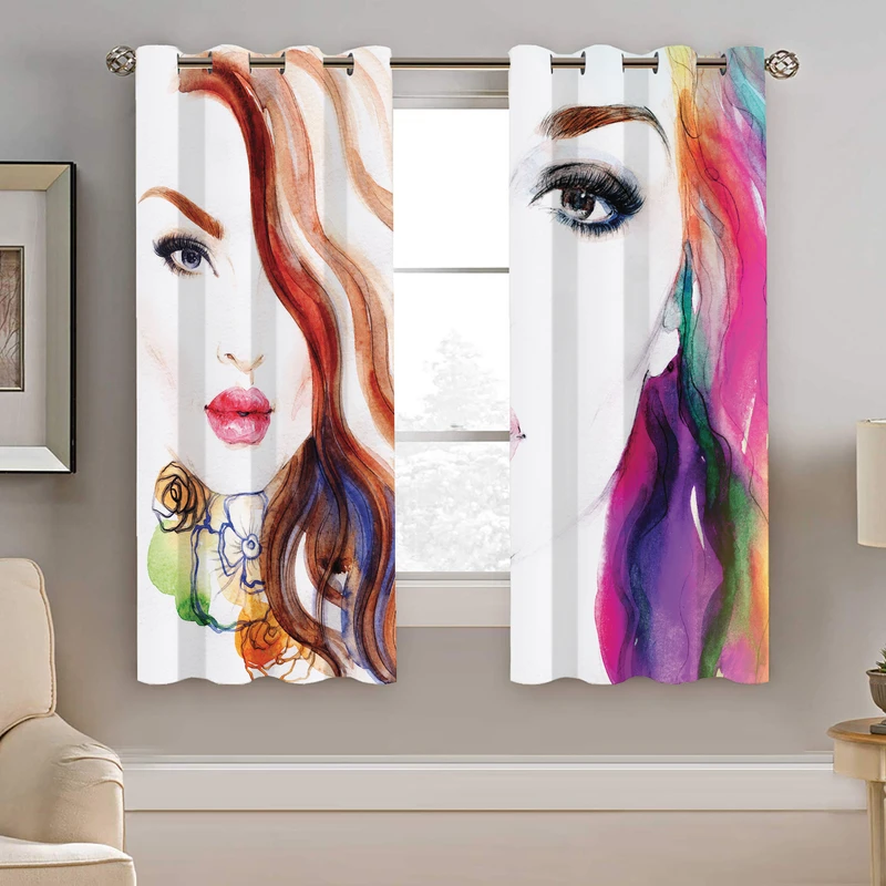 پرده نیروانا طرح چهره مدل مخمل کد 8100 سایز 140×200 سانتی متر