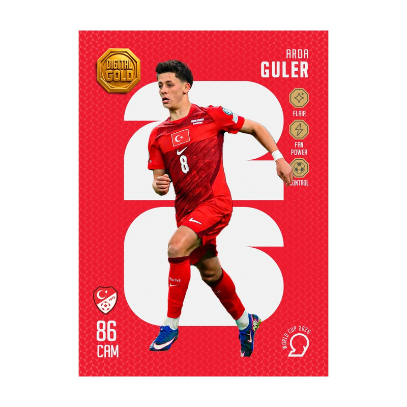شمش طلای دیجیتال 18 عیار سوت مدل گولر GULER طرح کارت فوتبالی جام جهانی 2026 کد SO10136026