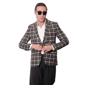 کت تک رسمی مردانه مدل چهارخانه درشت سناتور 5-5