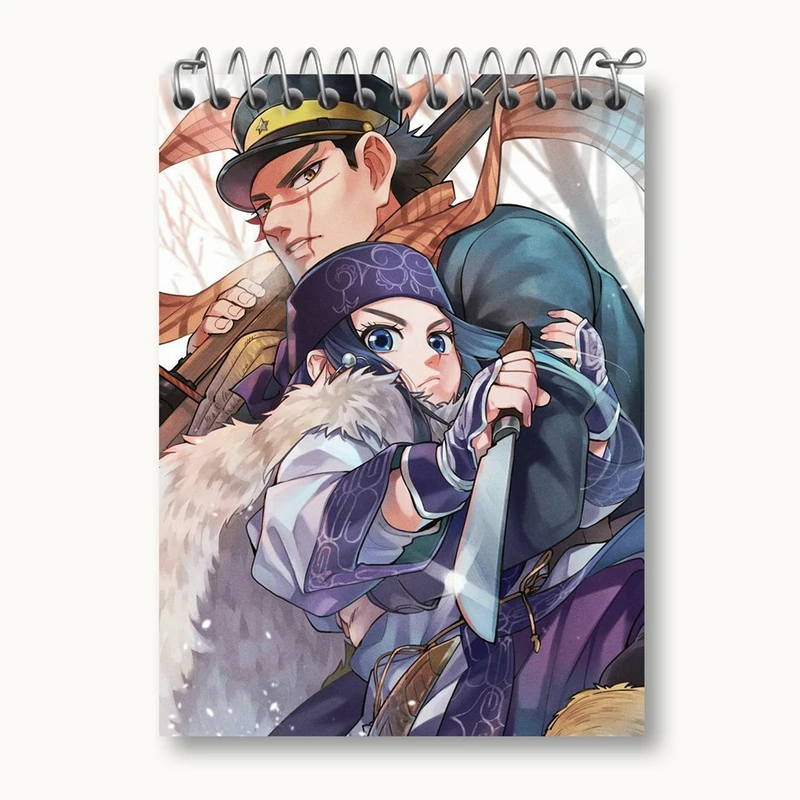 دفتر یادداشت 50 برگ خندالو مدل سایچی و اسیرپا انیمه کامویی طلایی Golden Kamuy کد 23722