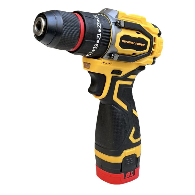 دریل چکشی شارژی براشلس 10 میلی متری 24 ولت  جنرال پاور مدل BL-24