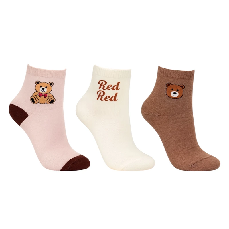 جوراب ساق کوتاه زنانه مدل Rt3 بسته 3 عددی