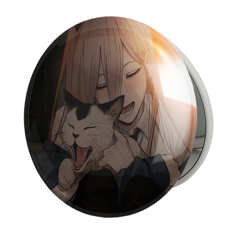 آینه جیبی خندالو طرح پاور انیمه مرد اره ای Chainsaw Man مدل تاشو کد 17906 