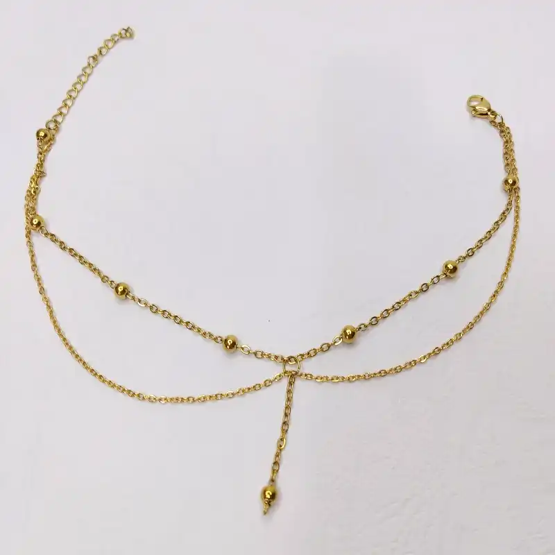 پابند زنانه مدل زنجیری دو لاین توپی 10