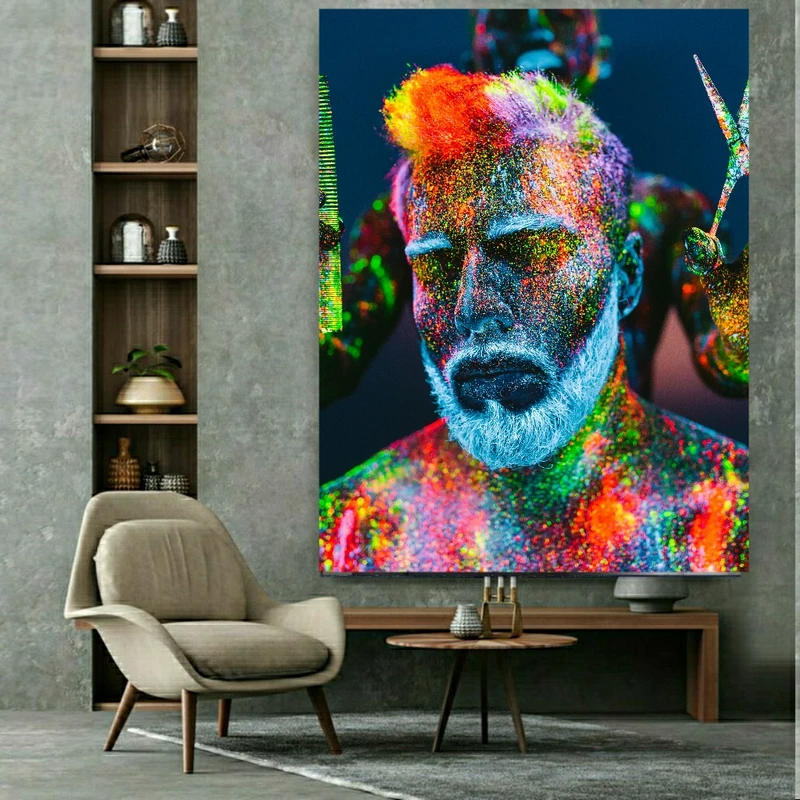 پوستر پارچه ای طرح آرایشگاه مردانه مدل شاین کد FP2936