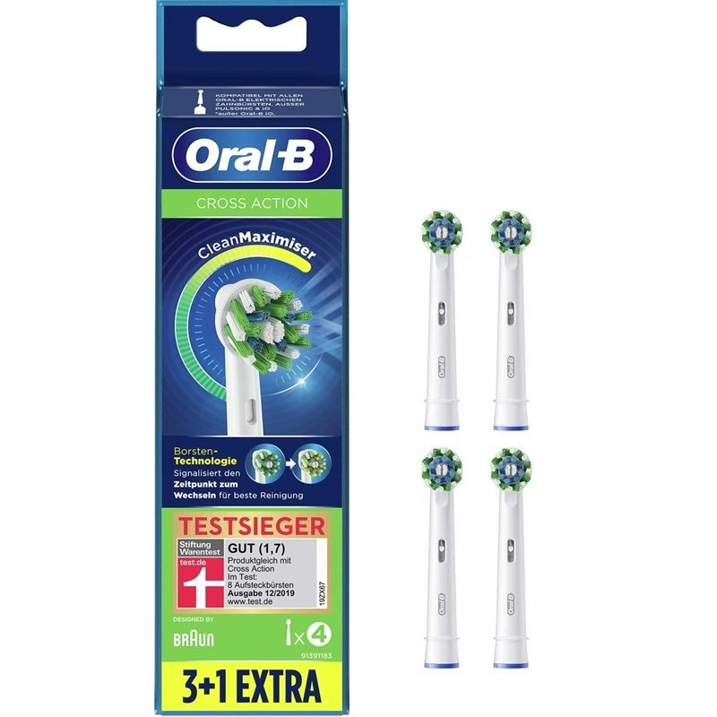 سری یدک مسواک برقی اورال-بی مدل Cross Action Clean Maximiser بسته 4 عددی -  - 1