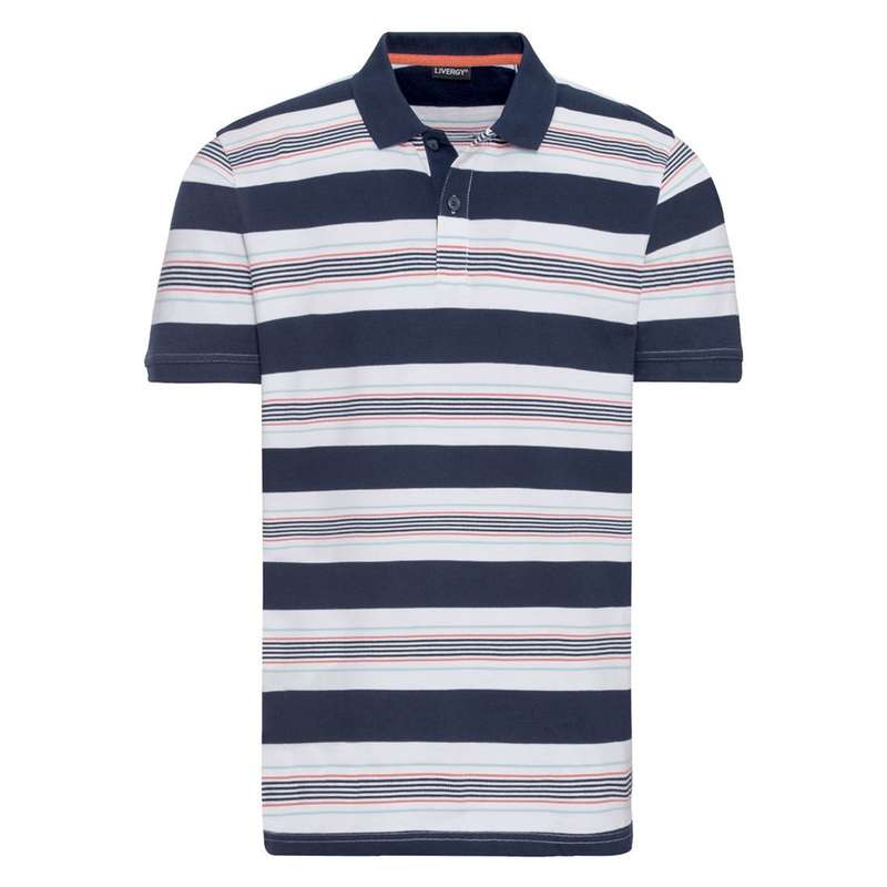 پولوشرت آستین کوتاه مردانه لیورجی مدل راه راه کد SelectSeries2022 رنگ سفید