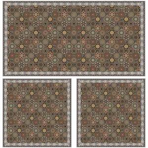 ست رومیزی سه تکه طرح چهارخونه کد 971