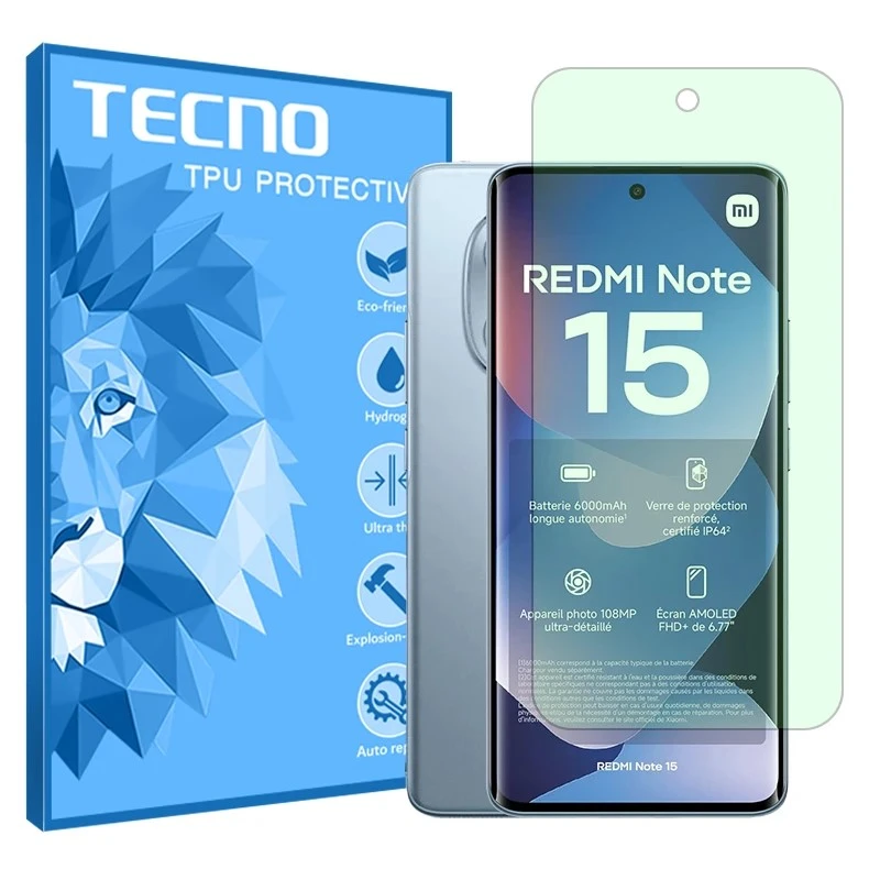 محافظ صفحه نمایش آنتی گرین تکنو مدل هیدروژلی مناسب برای گوشی موبایل شیائومی Redmi Note 15 4G