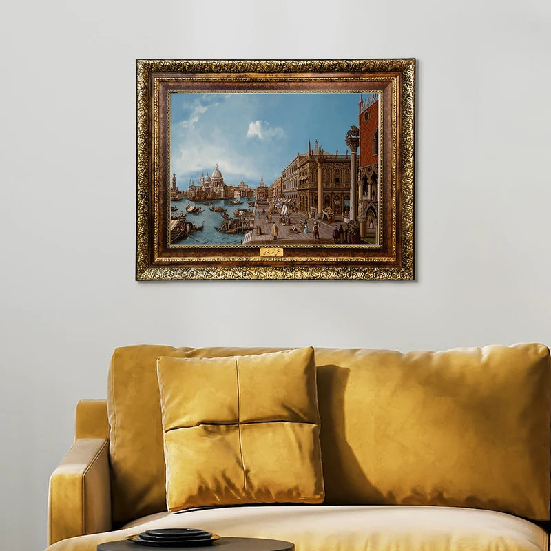 تابلو فرش ماشینی نقش نگار رضوی طرح ونیز کد 575KH