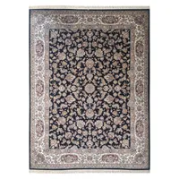 فرش ماشینی مشهد کد 872149 زمینه سرمه ای