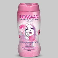 دستمال مرطوب پاک کننده آرایش صورت و دور چشم نیوساد مدل Normal بسته 64 عددی