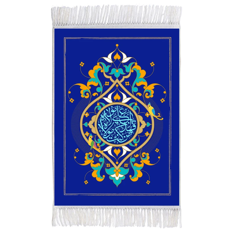 فرش ماشینی دیوارکوب اطلس آبی مدل من کنت مولاه فعلی مولاه کد T3789