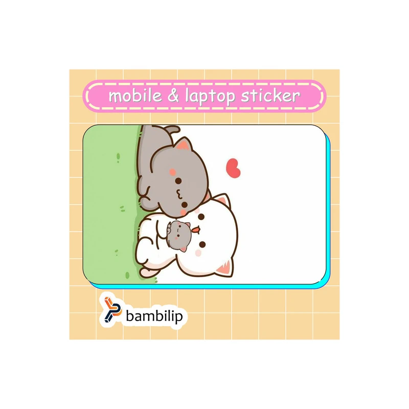 استیکر بامبیلیپ مدل کارت عابر طرح مامان بابا و نی نی گربه کد 9732926