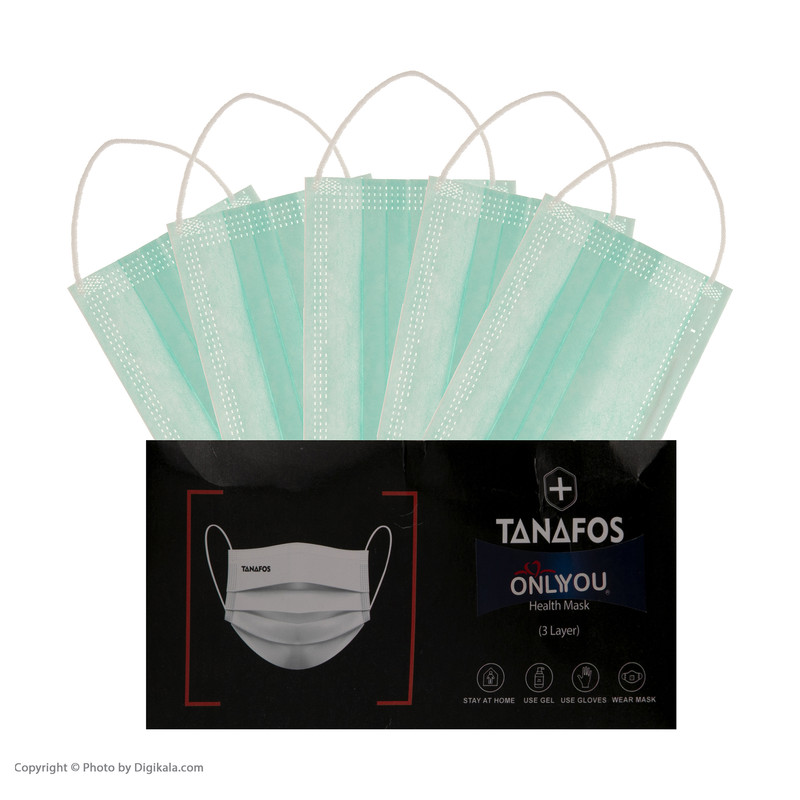 ماسک تنفسی اونلی یو مدل تنفس کد Grn 604 بسته 50 عددی