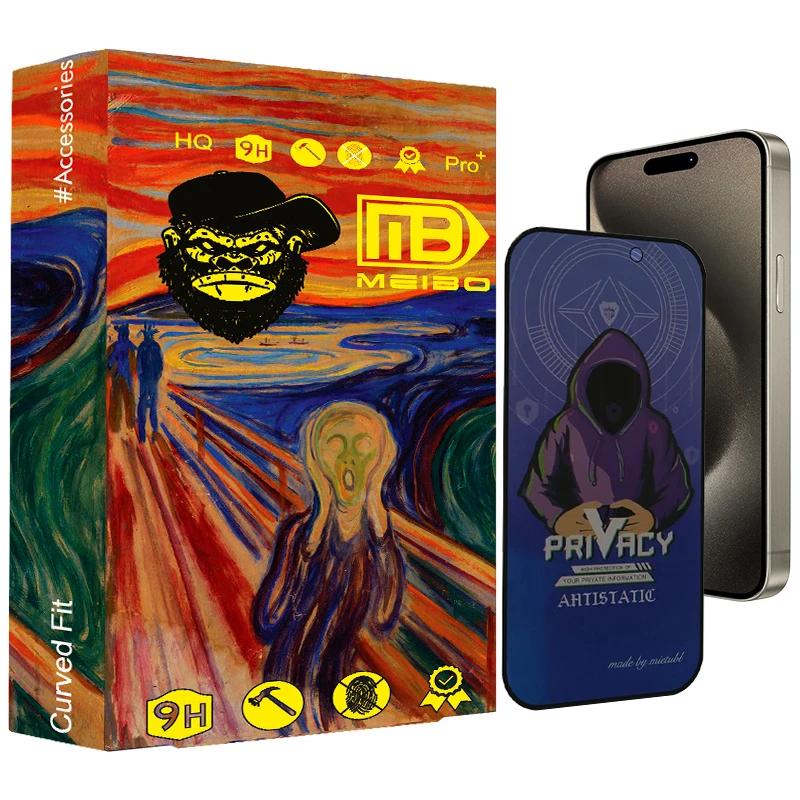 محافظ صفحه نمایش حریم شخصی میبو مدل Antistatic Iron 007 مناسب برای گوشی موبایل اپل iphone 15 pro Max