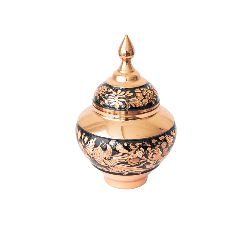 قندان مسی طرح سیبی الماس تراش مدل L05