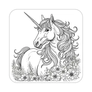 زیر لیوانی کاکتی طرح اسب تک شاخ و یونیکورن مدل mp33049