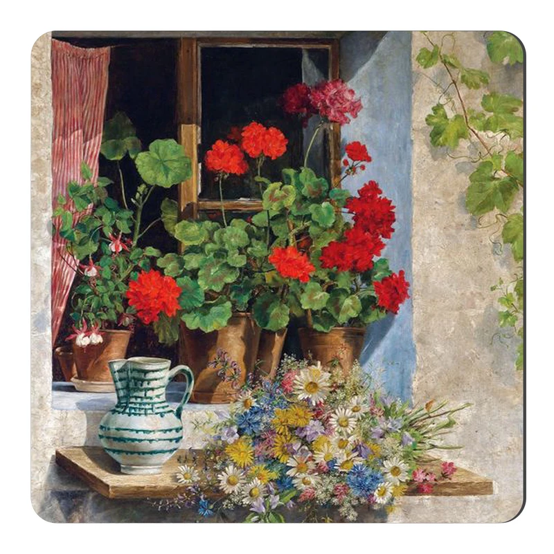 	 مگنت طرح شمعدانی ها و پنجره قدیمی کد wmg4258