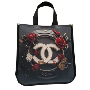 ساک دستی مدل دکمه‌ای طرح رز 