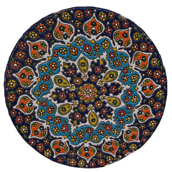 بشقاب میناکاری سفالی کد ۲۶ 