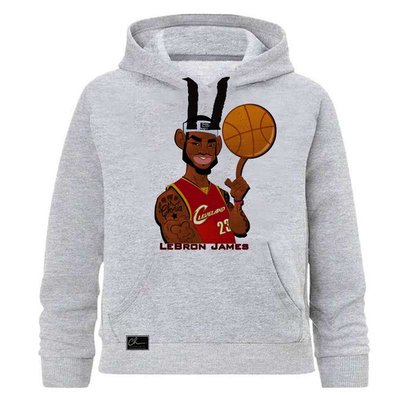 هودی پسرانه طرح بسکتبال کد J21 رنگ طوسی