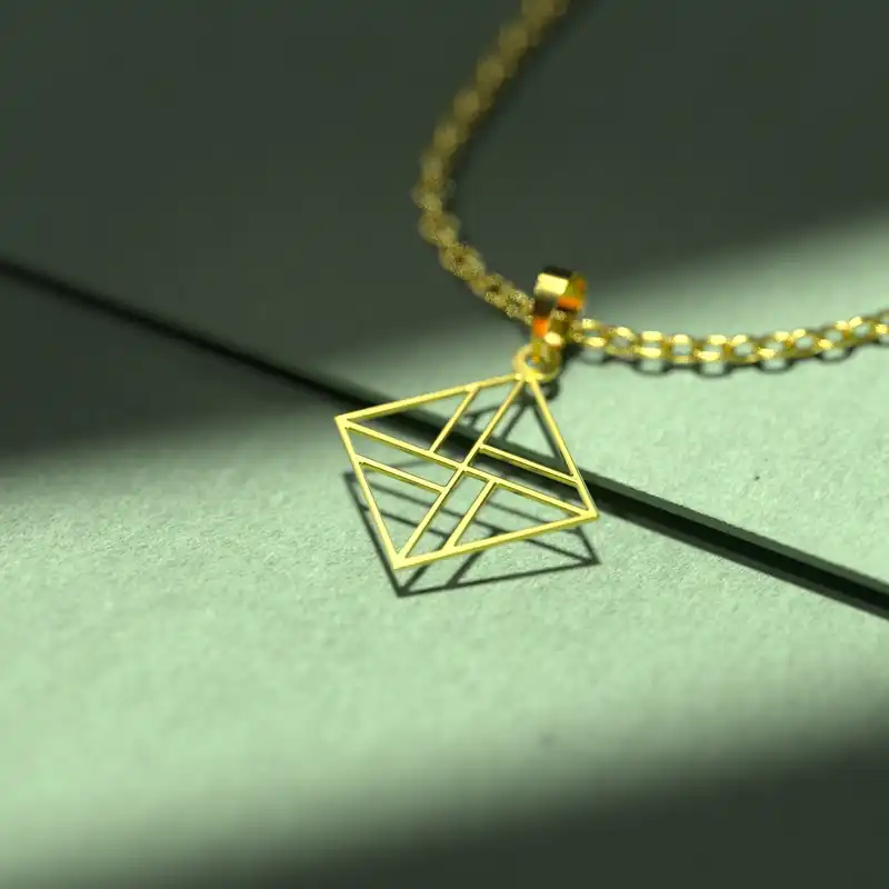 گردنبند طلا 18 عیار زنانه مدوپد مدل هندسی کد F3-1-1023