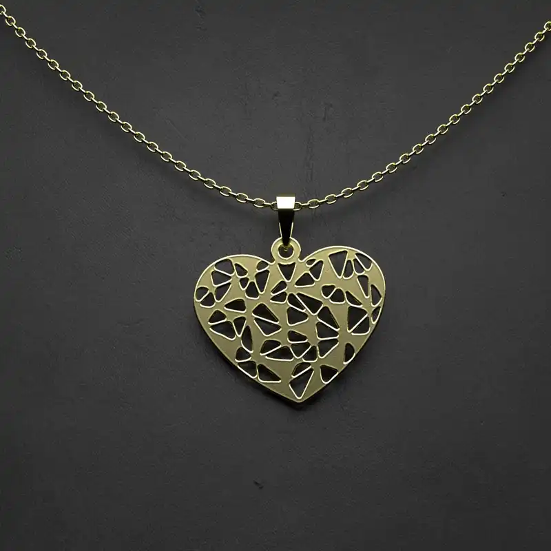 گردنبند طلا 18 عیار زنانه مدوپد مدل  طرح قلب کد KK1059