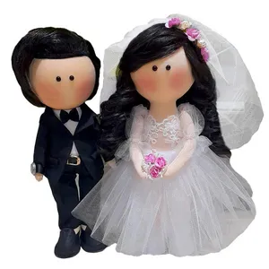 عروسک مدل روسی طرح عروس و داماد کد dg-20  ارتفاع 30 سانتیمتر