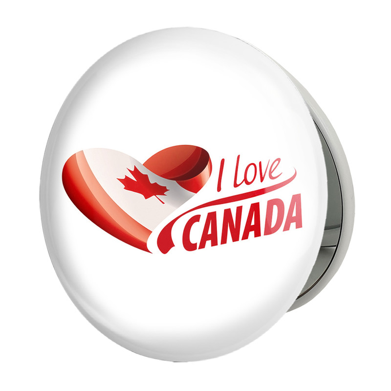 آینه جیبی خندالو طرح پرچم کانادا مدل تاشو کد 20602 