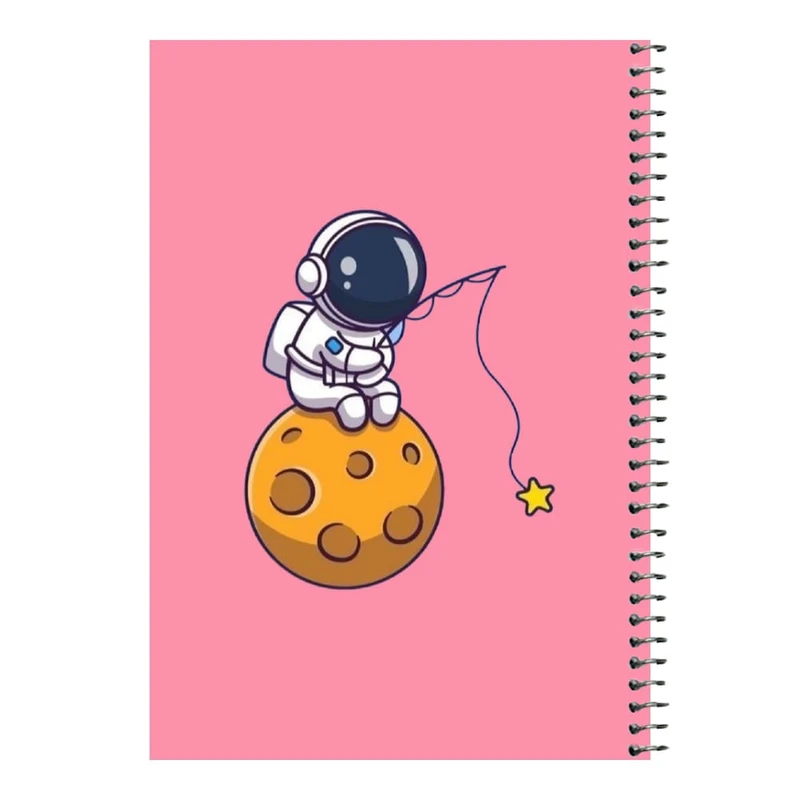 دفتر مشق 80 برگ اس جی مدل فضانورد و ماه کد۳   