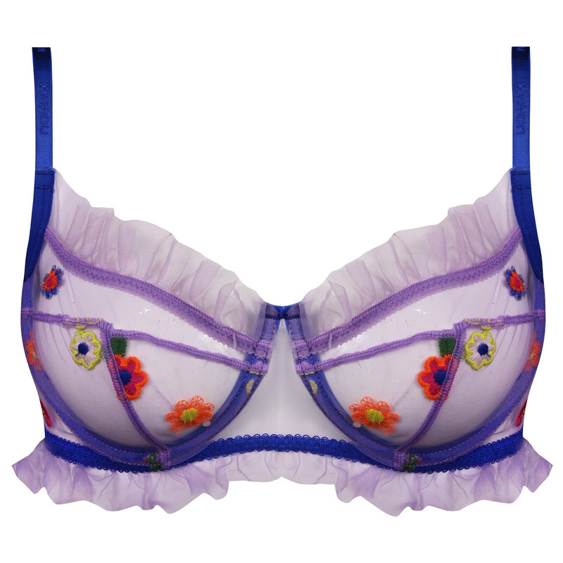 ست شورت و سوتین زنانه لیمون مدل فنردار گیپوری کد 4699-10502 رنگ بنفش