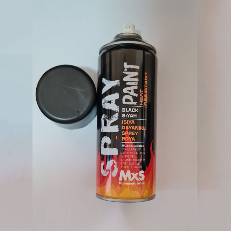 اسپری نسوز مشکی مات ام ایکس اس کد 185500 حجم 400 میلی لیتر