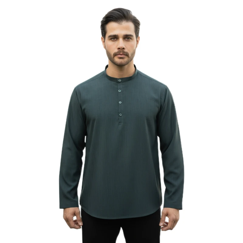 پیراهن آستین بلند یقه دیپلمات مردانه مدل آریا کد ۷۰۲