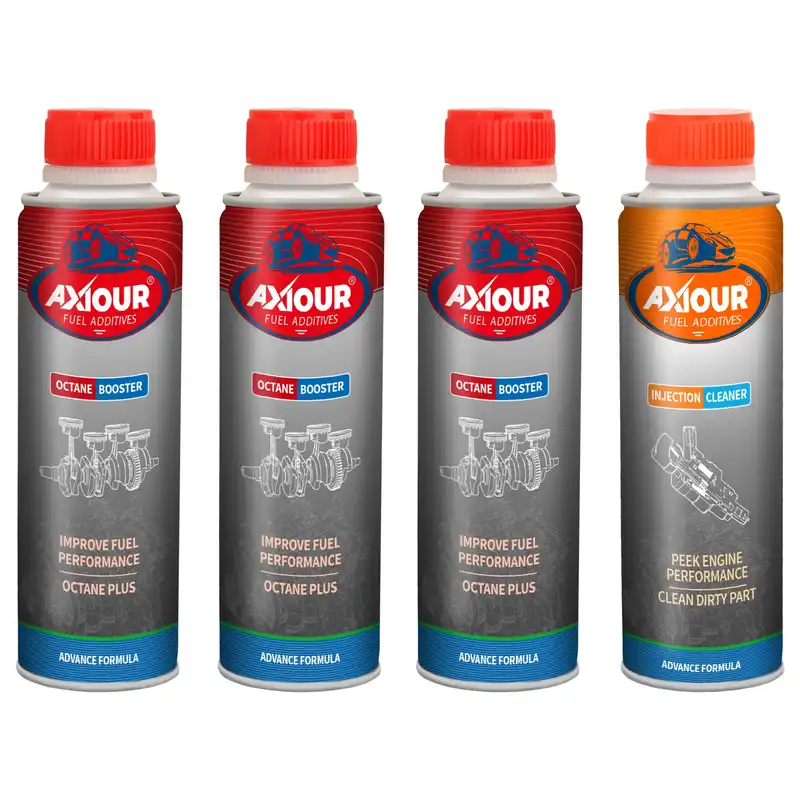 مکمل سوخت و اکتان بوستر آکسیور مدل M حجم 300 میلی لیتر بسته 3 عددی به همراه انژکتور شوی