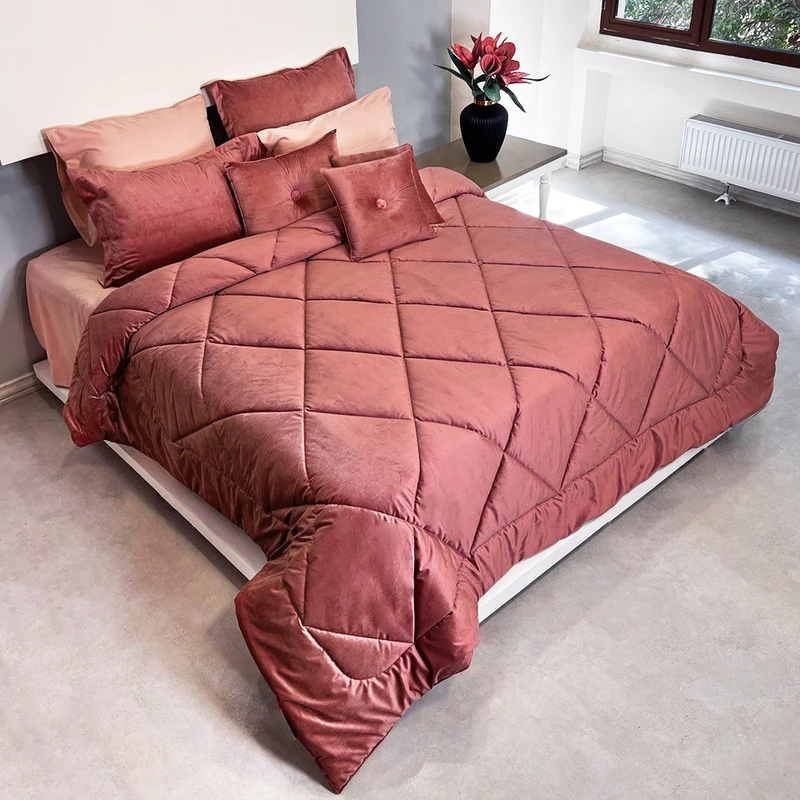 سرویس روتختی صفاهوم مدل مخمل طرح لوزی دو نفره 8 تکه